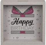 Medinė taupyklė HAPPY BIRTHDAY, 20x20 cm