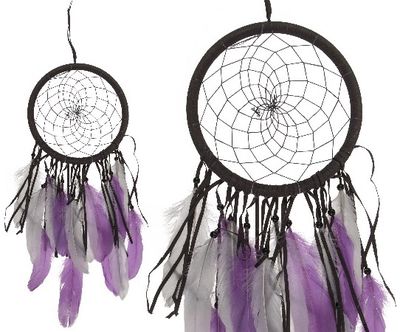 Sapnų gaudyklė PURPLE/BROWN FEATHERS, 54x22 cm