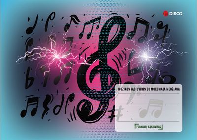 Formulių sąsiuvinis DISCO Muzika-natų sąsiuvinis