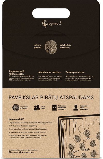 Paveikslas pirštų antspaudams MOPEDU DVIESE, A4, su 2 rašalo pagalvėlėmis