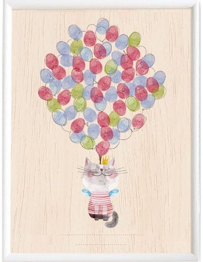 Paveikslas pirštų antspaudams KATYTĖ, A4, su 2 rašalo pagalvėlėmis