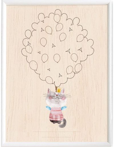 Paveikslas pirštų antspaudams KATYTĖ, A4, su 2 rašalo pagalvėlėmis