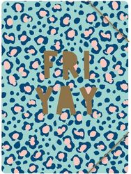 Aplankas plastikinis PALMS&PIZZA su gumele, A4