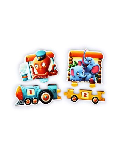Lavinamoji dėlionė PUZZLIKA TRAIN, apvalioje dėžutėje