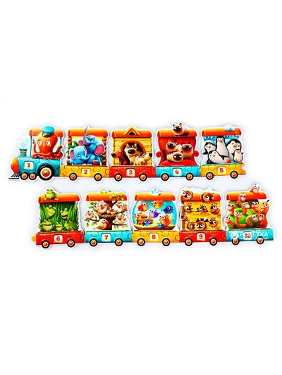 Lavinamoji dėlionė PUZZLIKA TRAIN, apvalioje dėžutėje