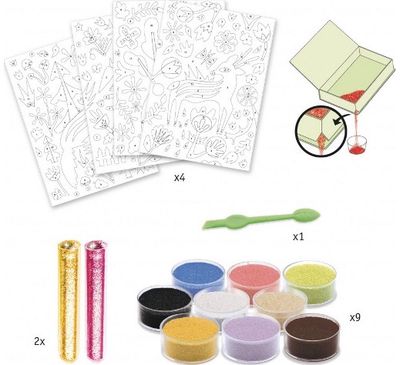 Kūrybinis rinkinys DJECO Woodland Wonderland, glitter sand