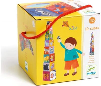 Lavinamieji kubai DJECO 10 funny blocks