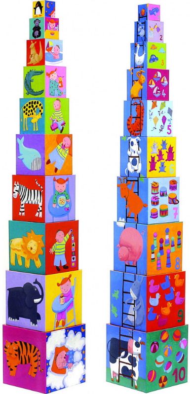 Lavinamieji kubai DJECO 10 funny blocks