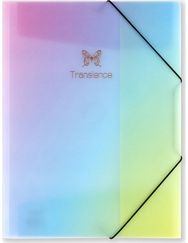 Aplankas plastikinis GLITTER RAINBOW su gumele, įv.rūšių