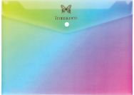 Aplankas (vokas) su spaustuku GLITTER RAINBOW, A4, 0,18 mm, įv. rūšių