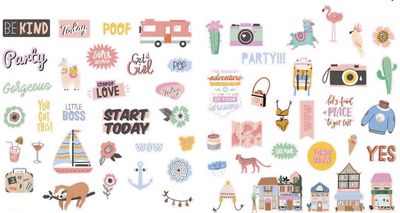 Popierinių dekoracijų rinkinys skrebinimui LIFESTYLE, 118 vnt.