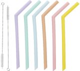 Silikoniniai šiaudeliai ME PASTEL MULTI, 10 vnt.