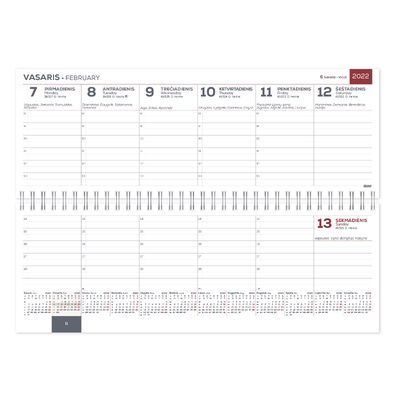 Kalendorius stalinis MEMO PVC 2023, juodas/baltas