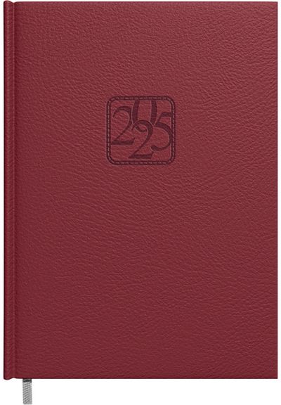 Darbo knyga A5 MEMORY 2025, puslapis dienai bordo