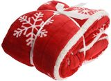 Kalėdinis pledas SNOWFLAKE RED, 150x130 cm