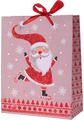 Kalėdinis dovanų maišelis X-MAS RED GLITTER, 18x8x23 cm
