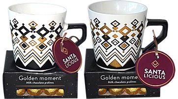Puodelis GOLDEN MOMENT PRALINES su saldainiais