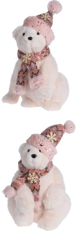 Kalėdinė dekoracija POLAR BEAR WITH SCARF, 18x17x31 cm