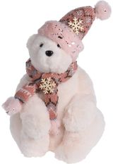 Kalėdinė dekoracija POLAR BEAR WITH SCARF, 18x17x31 cm