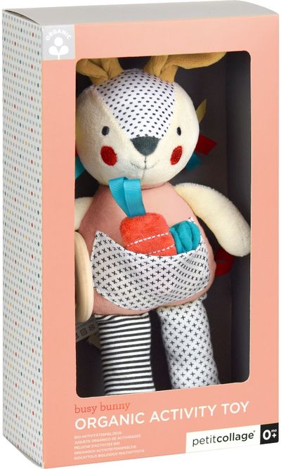 Kūdikio veiklos žaislas zuikutis PETIT COLLAGE Organic Bunny