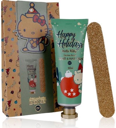 Rankų priežiūros rinkinys HELLO KITTY WINTER CHRISTMAS (rankų kremas+dildė)