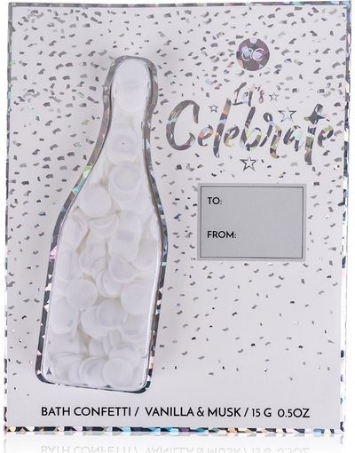 Vonios konfeti-atvirukas LET'S CELEBRATE WHITE, 15 g