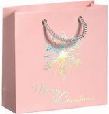 Kalėdinis dovanų maišelis HOLO CRYSTAL PINK MINI, 15x5x15 cm