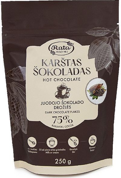 Karštas šokoladas 75%, 250 g