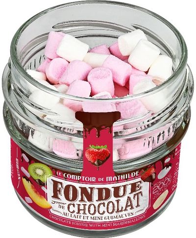 Pieniško šokolado fondiu su zefyriukais, 200 g.