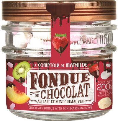 Pieniško šokolado fondiu su zefyriukais, 200 g.