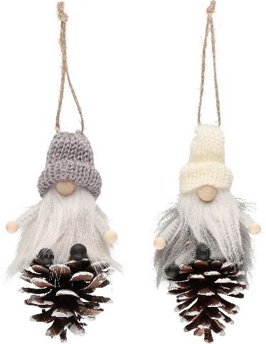 Kalėdinė dekoracija GNOME ON PINECONE, 12 cm