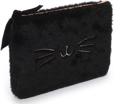 Dėklas POSH+POP Cosy Pink, kailinis, juodos sp.