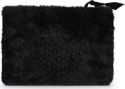 Dėklas POSH+POP Cosy Pink, kailinis, juodos sp.
