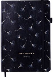Užrašinė Buromax RELAX Fluff, A5, 96 l., taškeliais, Black