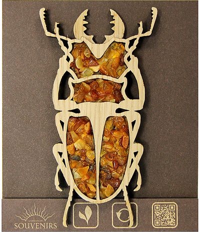 Dekoracija gintarinis vabalas ELNIARAGIS (kabinama)