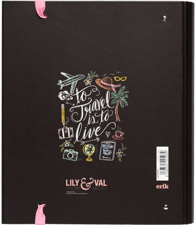 Segtuvas LILY & VAL su 4 žiedais ir guma, A4