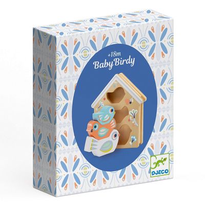Lavinamasis kūdkio žaislas DJECO Baby White PAUKŠTELIAI