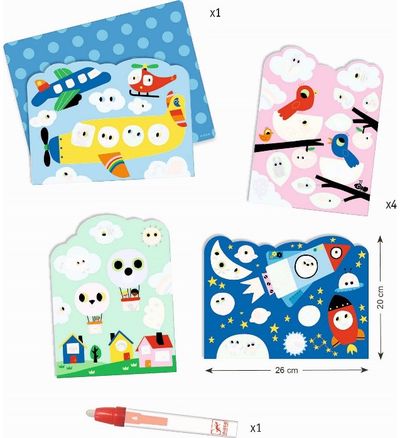 Kūrybinis rinkinys DJECO spalvinimas vandeniu Hidden in the garden