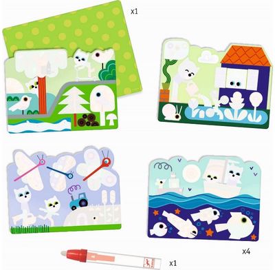 Kūrybinis rinkinys DJECO spalvinimas vandeniu Hidden in the garden