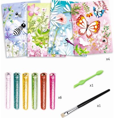 Kūrybiniai paveikslėliai DJECO Glitter boards -The scent of flowers