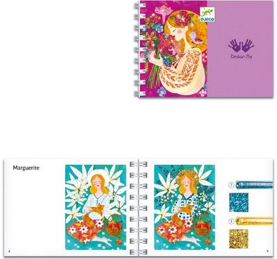 Kūrybiniai paveikslėliai DJECO Glitter boards -The scent of flowers