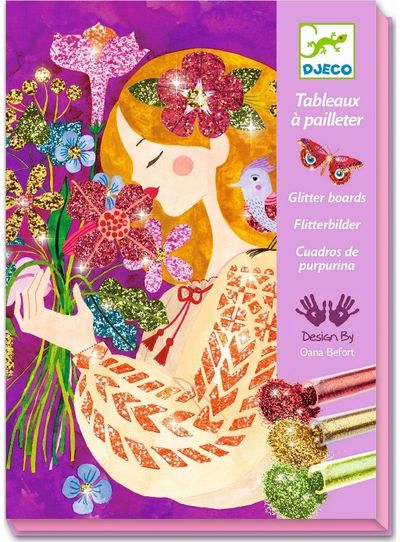 Kūrybiniai paveikslėliai DJECO Glitter boards -The scent of flowers