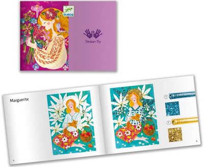 Kūrybiniai paveikslėliai DJECO Glitter boards -The scent of flowers