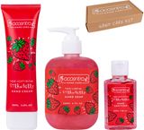 Rankų priežiūros rinkinys STRAWBERRY (dezinfekantas+kremas+skystas muilas), 45+9 0+200 ml