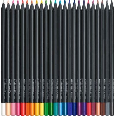 Spalvoti pieštukai Faber-Castell BLACK EDITION, 24 spalvos