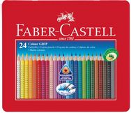 Akvareliniai pieštukai Faber-Castell GRIP metalinėje dėž., 24 sp.