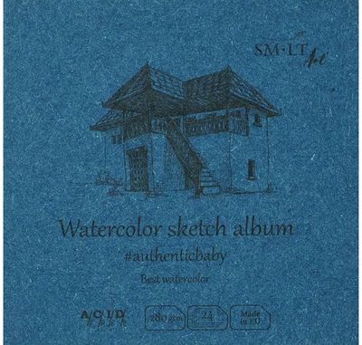 Eskizavimo bloknotas mini SM-LT Authentic akvarelei, 9x9 cm, 280 gsm, 24 l.