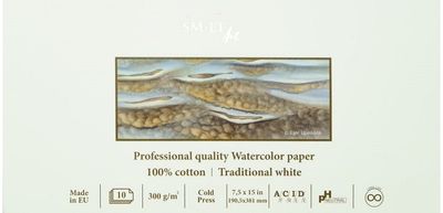 Akvarelinis sąsiuvinis SM-LT PRO panoraminis, 300 gsm, 10 l.