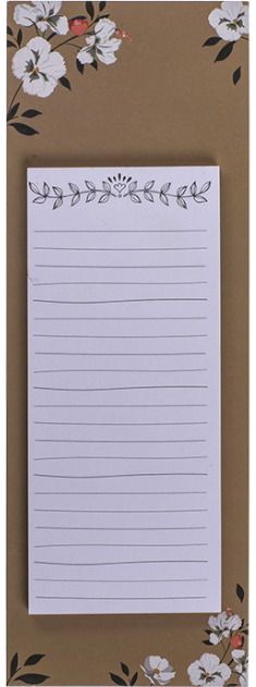 Magnetinis bloknotas FLOWERS, 16x7 cm, 50 l.