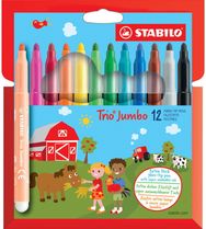 Flomasteriai Stabilo TRIO Jumbo, 3,0 mm, 12 spalvų